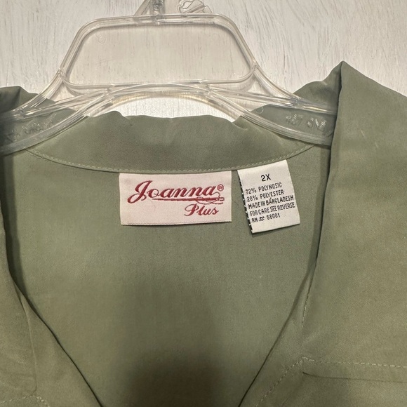 Joanna Plus 2X Green Zip Jacket Blouse | Made in USA | Relaxed Fit - Picture 6 of 7